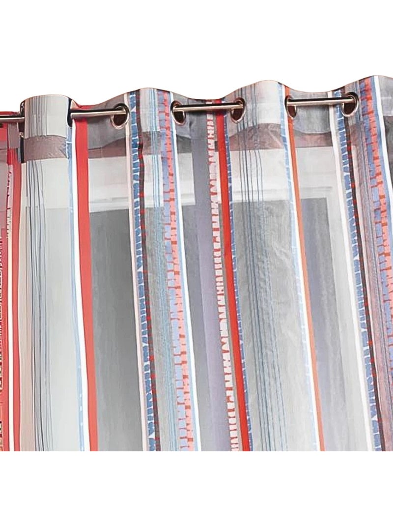 Voilage en organza jacquard à rayures verticales Gris clair - Kiabi