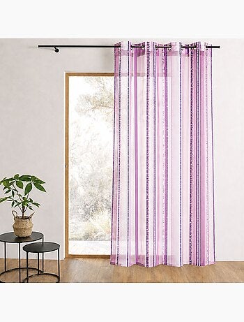 Voilage en organza jacquard à rayures verticales