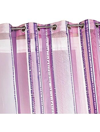 Voilage en organza jacquard à rayures verticales