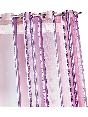 Voilage en organza jacquard à rayures verticales