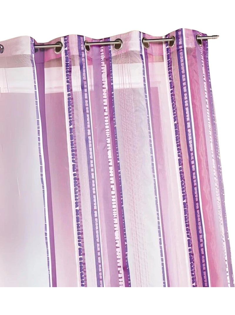 Voilage en organza jacquard à rayures verticales Violet prune - Kiabi