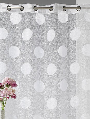 Voilage en Organza Jacquard brodé motif gros rond