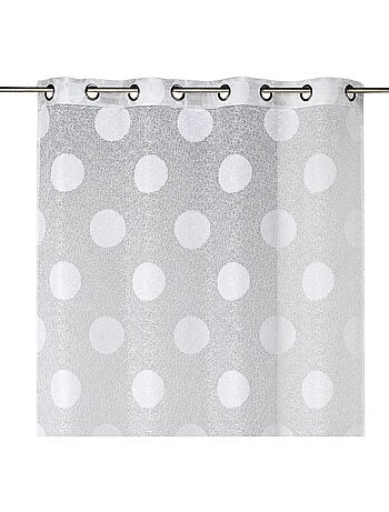 Voilage en Organza Jacquard brodé motif gros rond