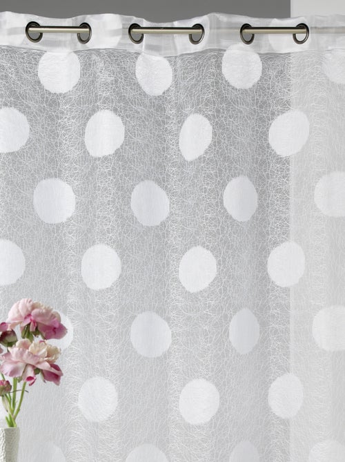 Voilage en Organza Jacquard brodé motif gros rond - Kiabi