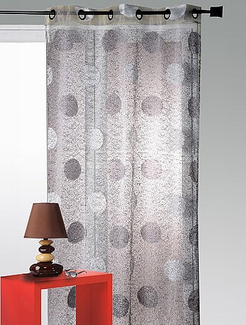 Voilage en Organza Jacquard brodé motif gros rond