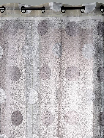 Voilage en Organza Jacquard brodé motif gros rond