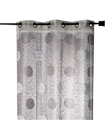 Voilage en Organza Jacquard brodé motif gros rond