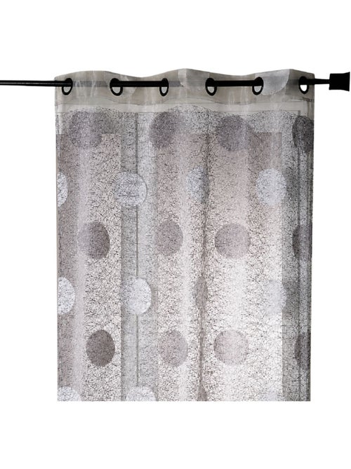 Voilage en Organza Jacquard brodé motif gros rond - Kiabi