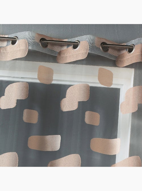 Voilage en organza jacquard et briques colorées - Kiabi Voilage en organza jacquard et briques colorées - Kiabi