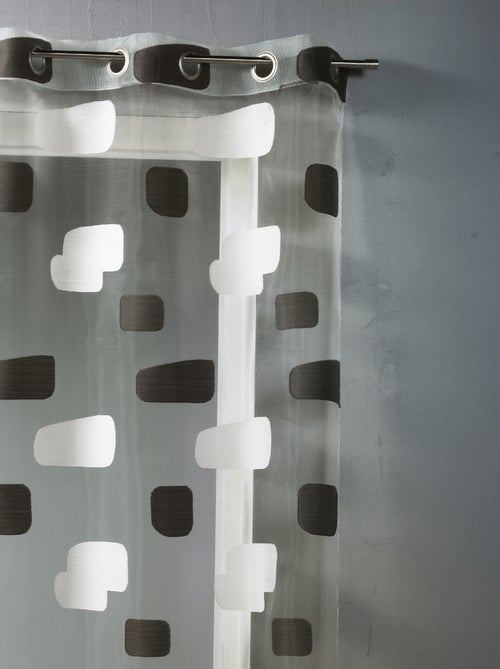 Voilage en organza jacquard et briques colorées - Kiabi
