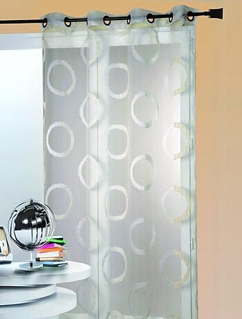 Voilage en organza jacquard ronds