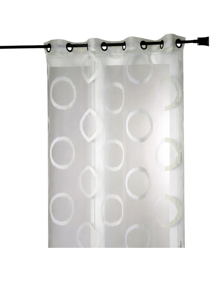 Voilage en organza jacquard ronds Ivoire - Kiabi