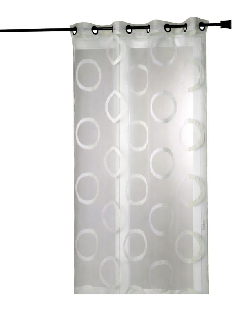 Voilage en organza jacquard ronds Ivoire - Kiabi
