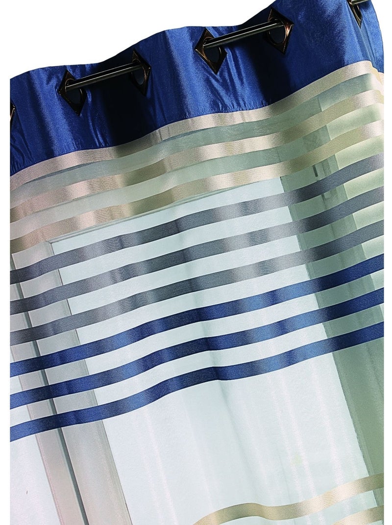 Voilage en Organza rayé et Coloré Bleu - Kiabi