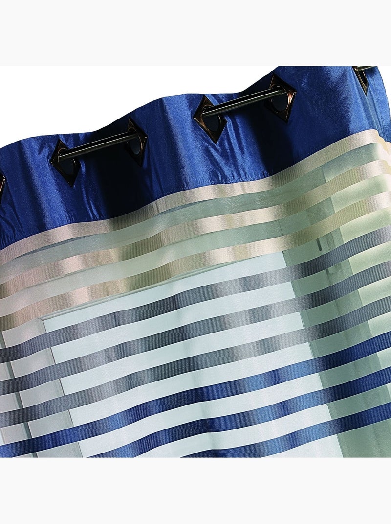 Voilage en Organza rayé et Coloré Bleu - Kiabi