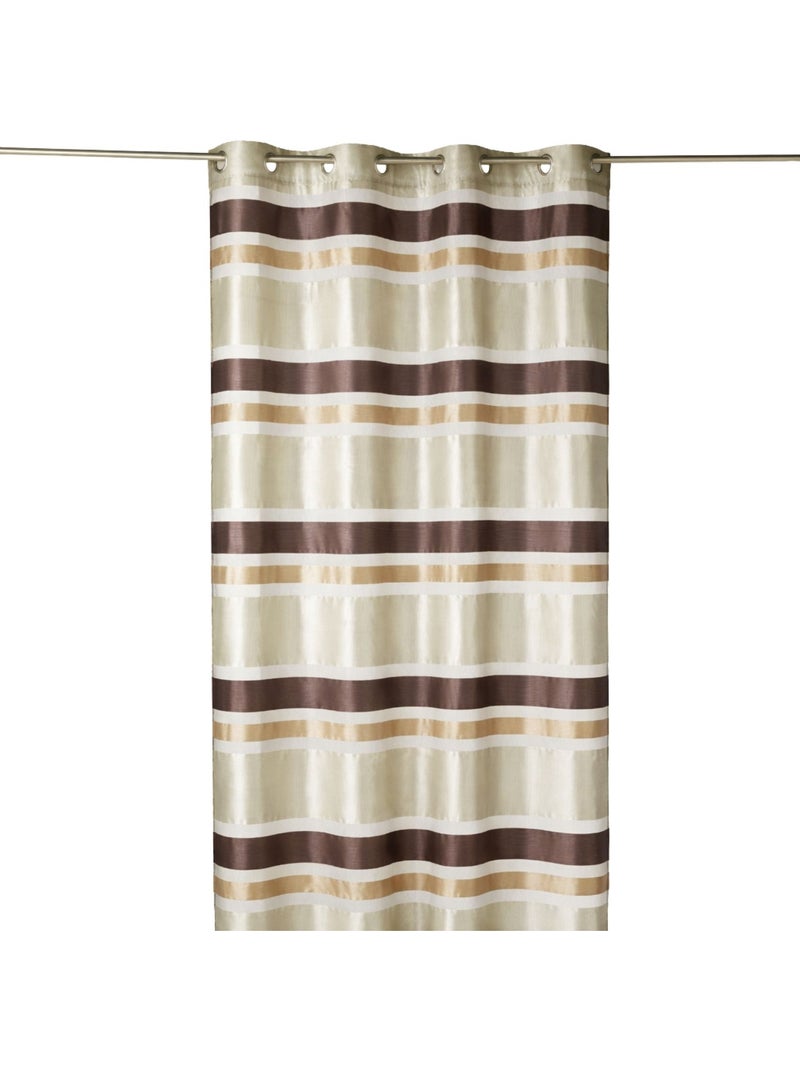 Voilage en Organza rayures horizontales Beige - Kiabi