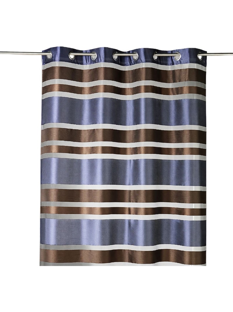 Voilage en Organza rayures horizontales Bleu - Kiabi