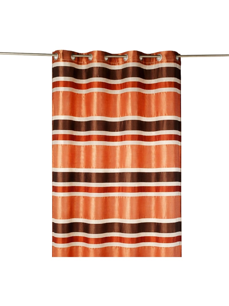 Voilage en Organza rayures horizontales Marron chocolat - Kiabi