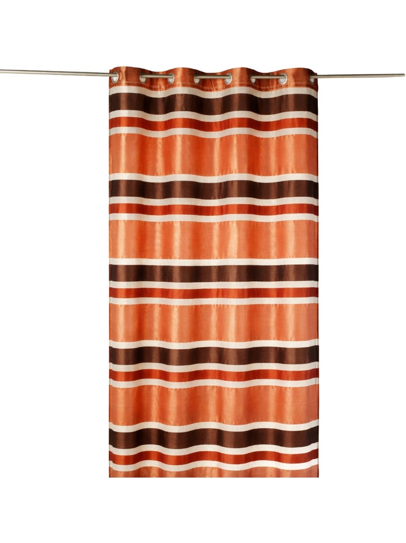 Voilage en Organza rayures horizontales Marron chocolat - Kiabi