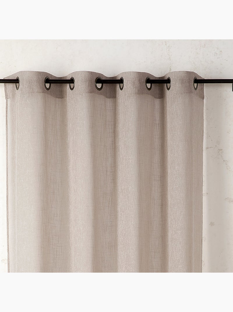 Voilage en polycoton chiné Taupe - Kiabi