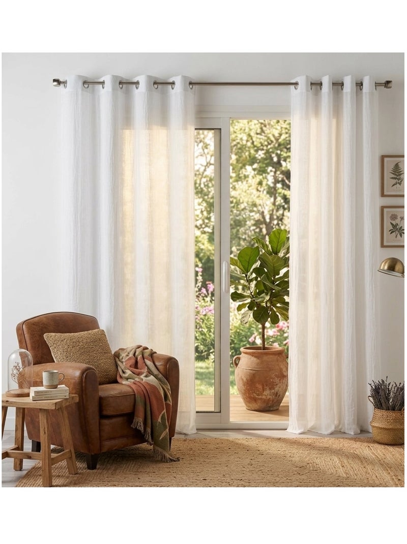 Voilage en polycoton Mitsy Blanc - Kiabi