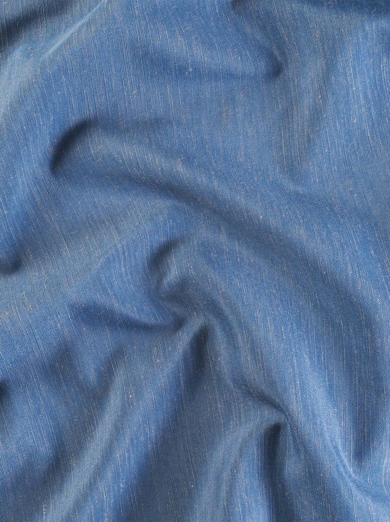 Voilage en polylin  - Effet naturel à oeillets Bleu - Kiabi