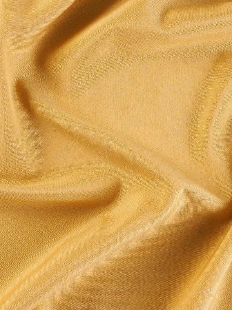 Voilage en polylin  - Effet naturel à oeillets Jaune - Kiabi