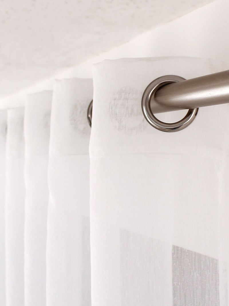 Voilage en tissu sablé effet satiné grande hauteur SABLÉ Blanc - Kiabi