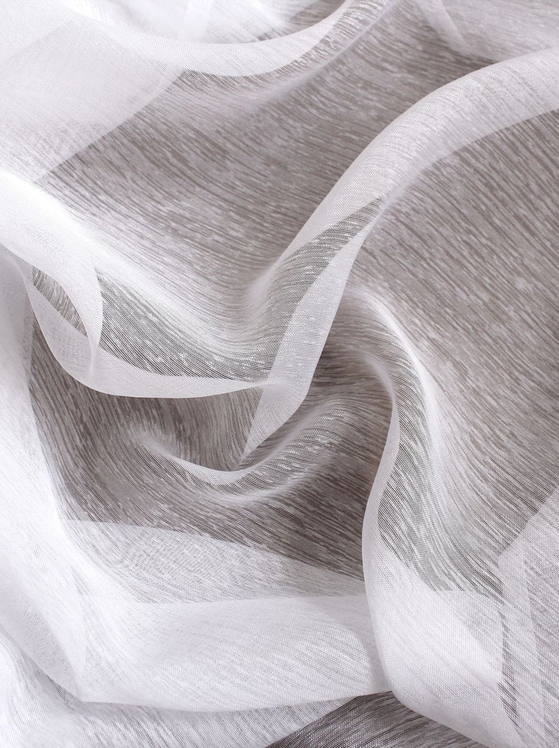 Voilage en tissu sablé effet satiné grande hauteur SABLÉ Blanc - Kiabi