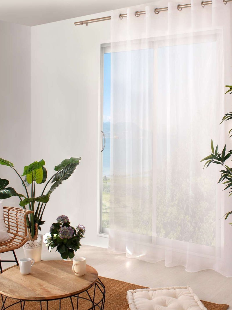 Voilage en tissu sablé effet satiné SABLÉ Blanc - Kiabi
