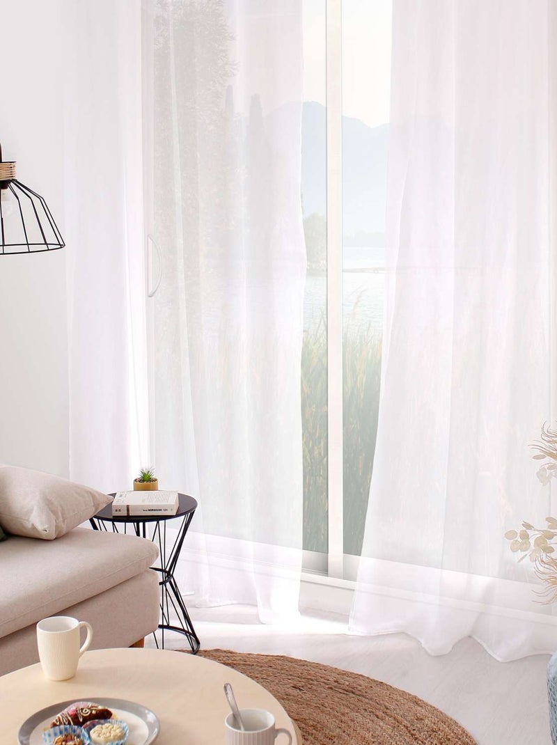Voilage en tissu sablé effet satiné taille standard SABLÉ Blanc - Kiabi