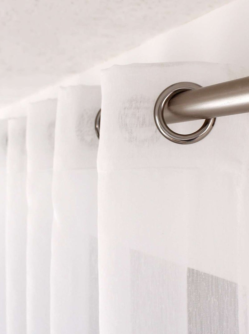 Voilage en tissu sablé effet satiné taille standard SABLÉ Blanc - Kiabi