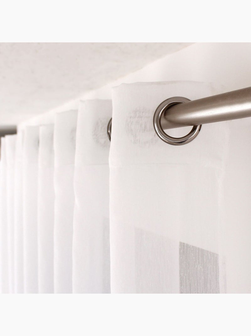 Voilage en tissu sablé effet satiné très grande largeur SABLÉ Blanc - Kiabi