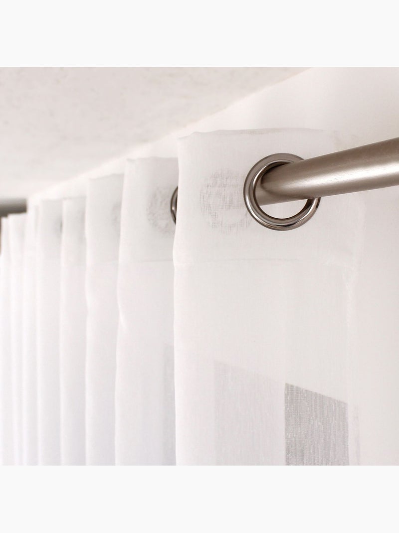 Voilage en tissu sablé effet satiné très grande largeur SABLÉ Blanc - Kiabi