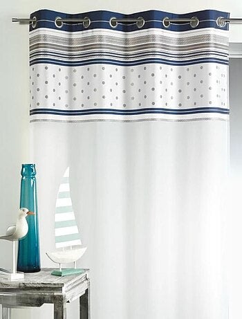 Voilage en voile avec parement à rayures horizontales