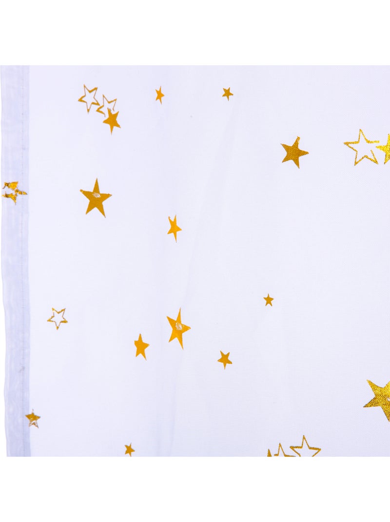 Voilage enfant à étoiles métallisées ÉTOILE D'OR Blanc - Kiabi
