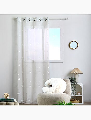 Voilage enfant brodé étoiles et lunes