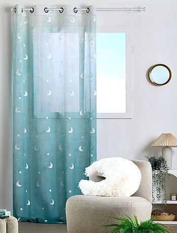 Voilage enfant brodé étoiles et lunes