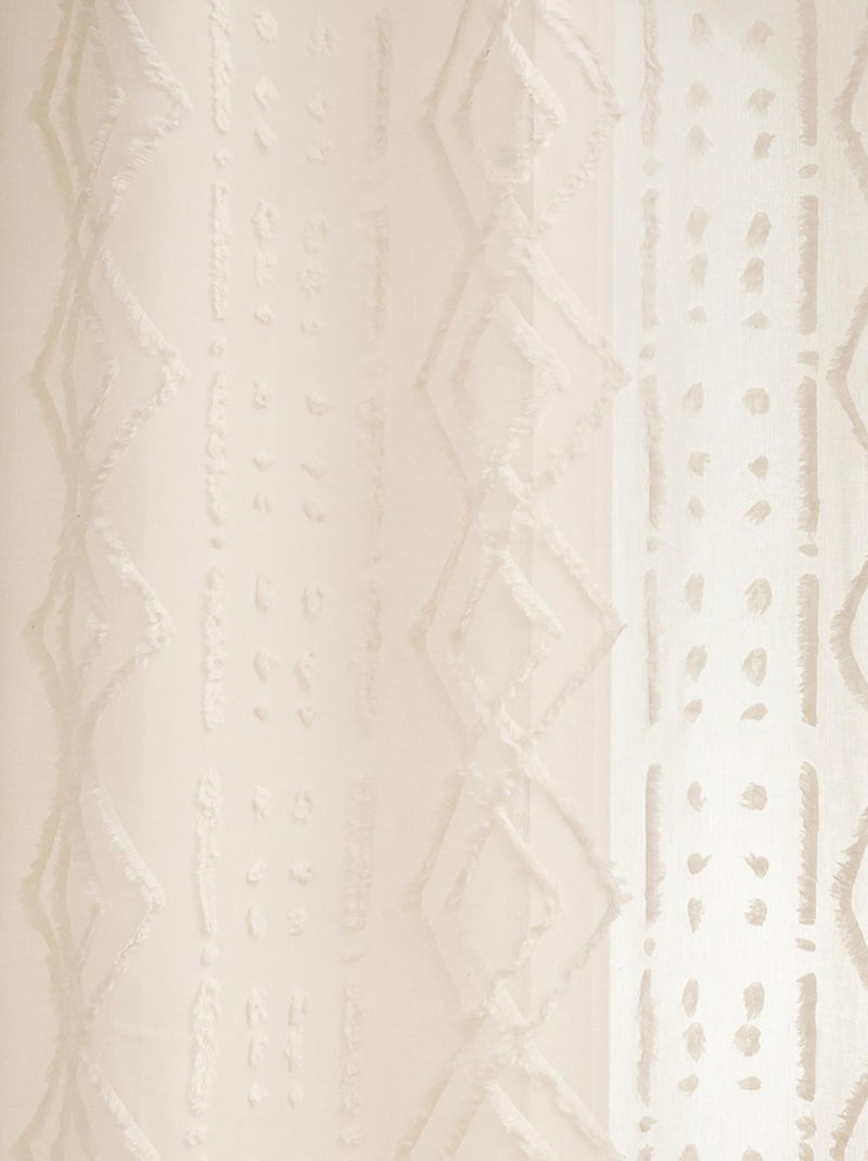 Voilage épuré à jacquard Beige - Kiabi