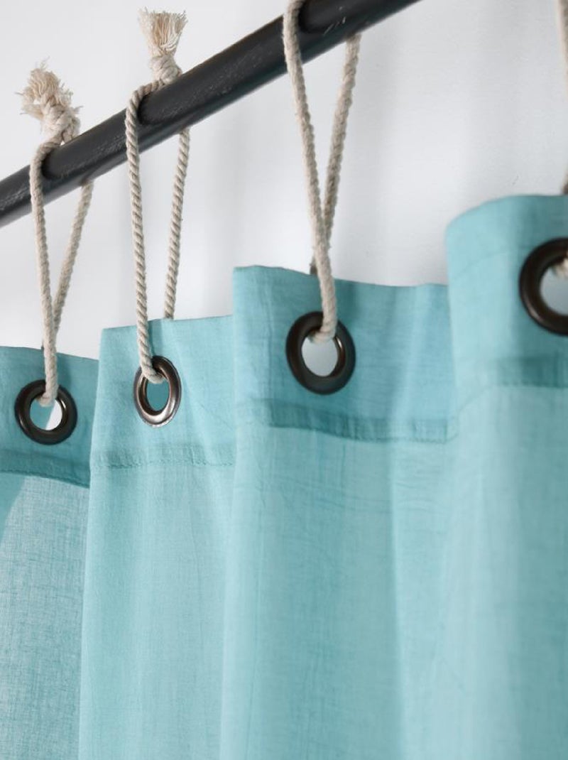 Voilage Esprit Marin Motifs Poissons Bleu turquoise - Kiabi