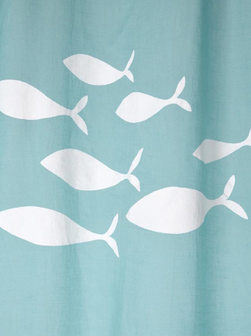 Voilage Esprit Marin Motifs Poissons Bleu turquoise - Kiabi