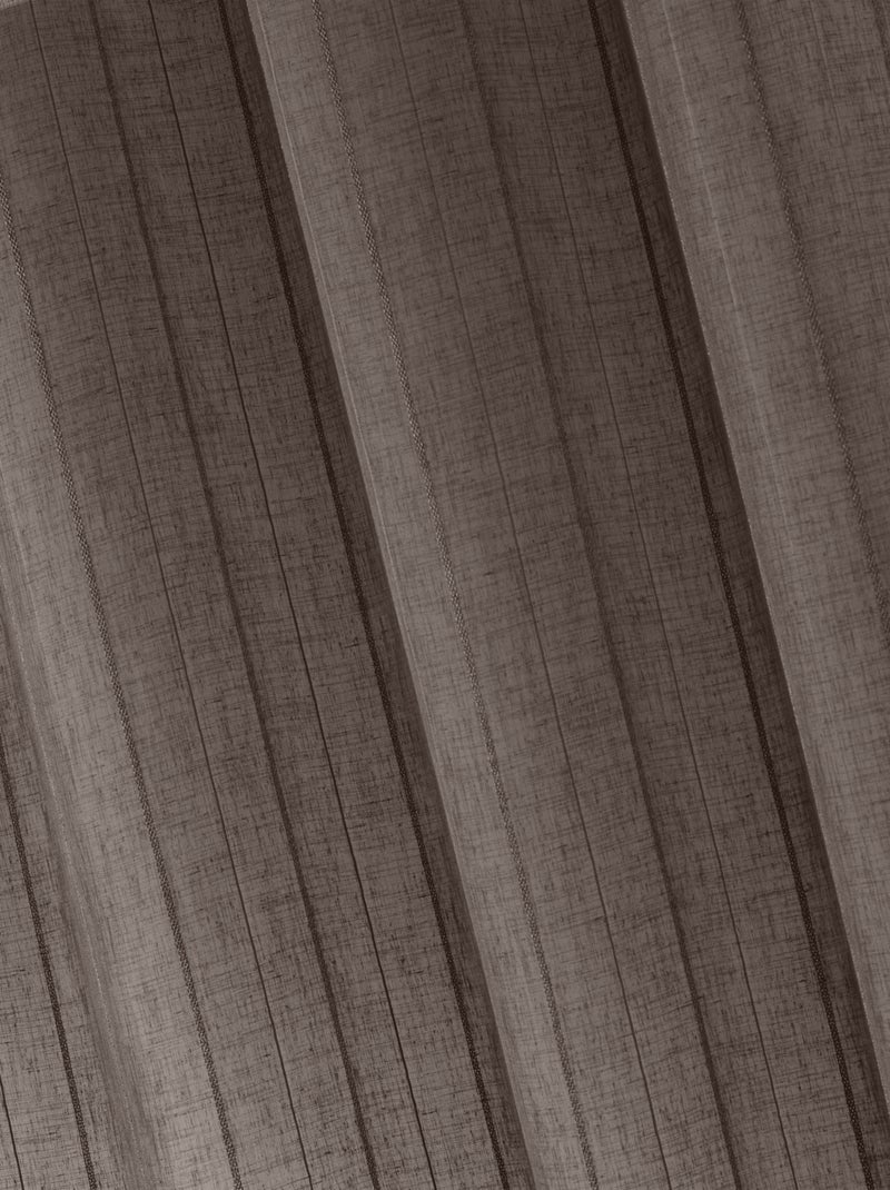 Voilage étamine unie à rayures verticales Taupe - Kiabi