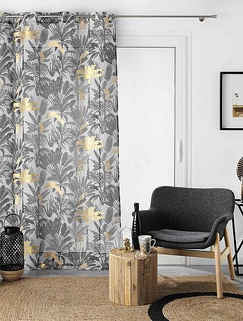 Voilage exotique aux impressions métallisées