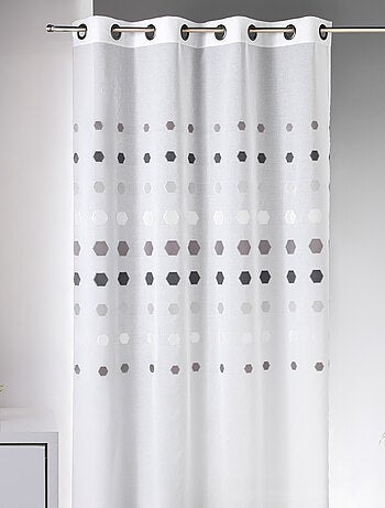 Voilage fantaisie à pois géométriques