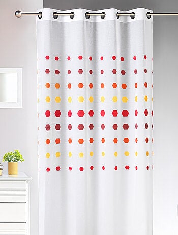 Voilage fantaisie à pois géométriques