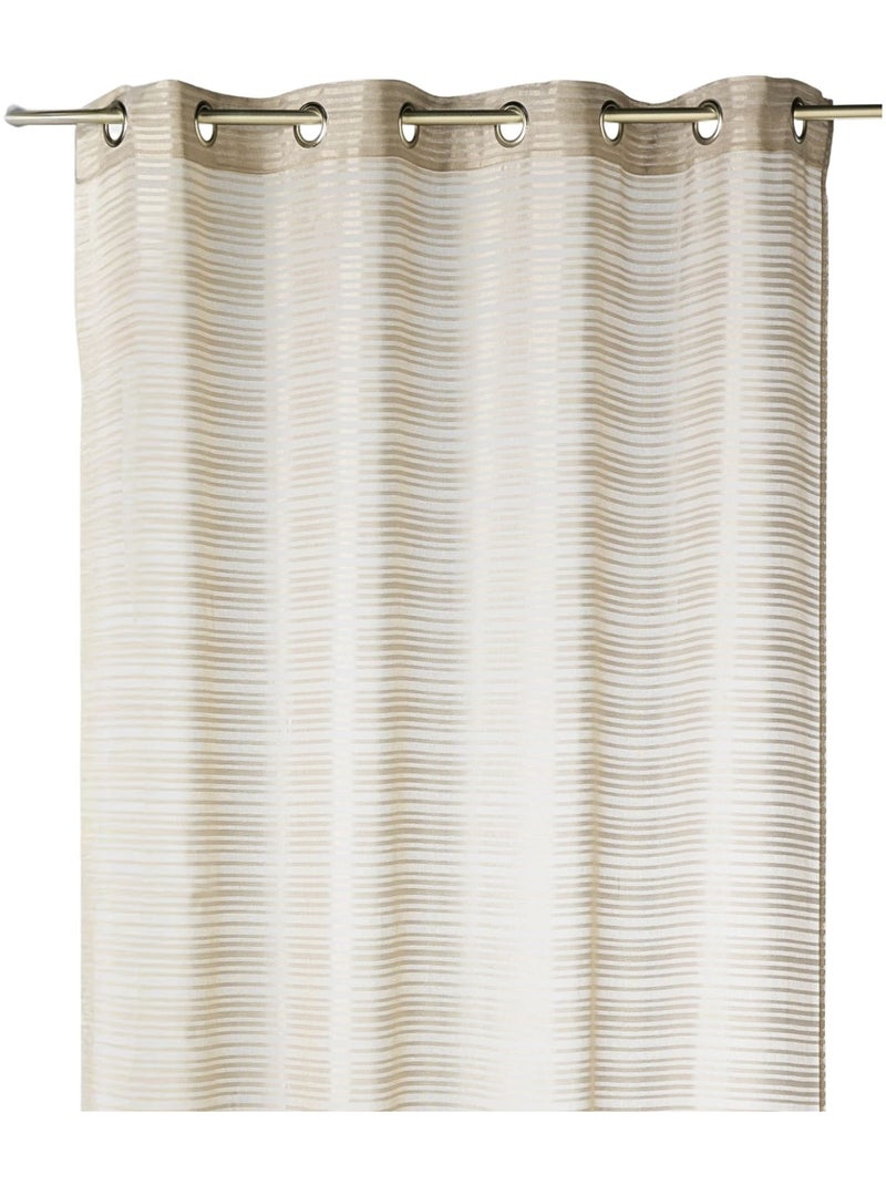 Voilage fantaisie à rayures horizontales "Joyeux" Beige - Kiabi