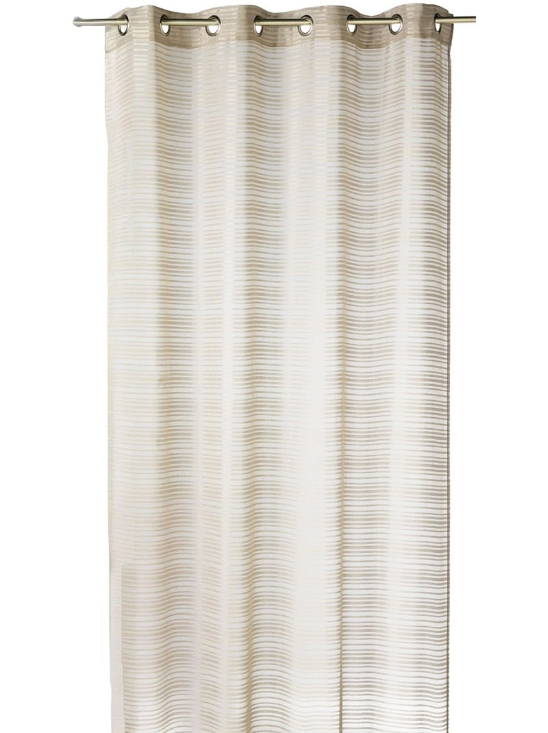 Voilage fantaisie à rayures horizontales "Joyeux" Beige - Kiabi
