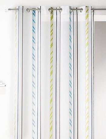 Voilage fantaisie en organza à rayures verticales