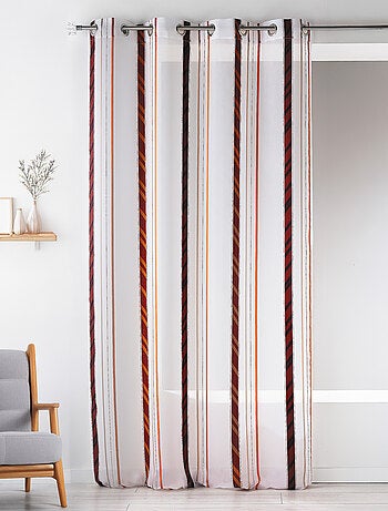 Voilage fantaisie en organza à rayures verticales