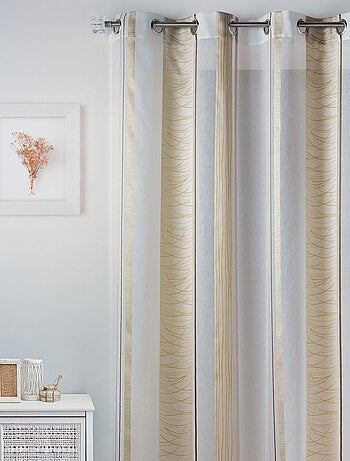 Voilage fantaisie en organza à rayures verticales design